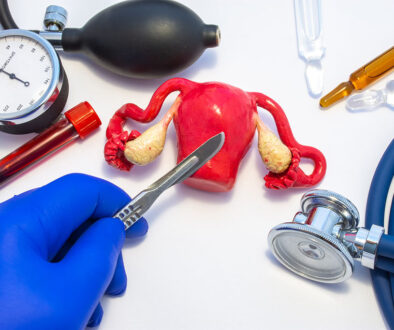 A Doctor Holding A Scalpel Above An Anatomical Figure What Is A Total Hysterectomy